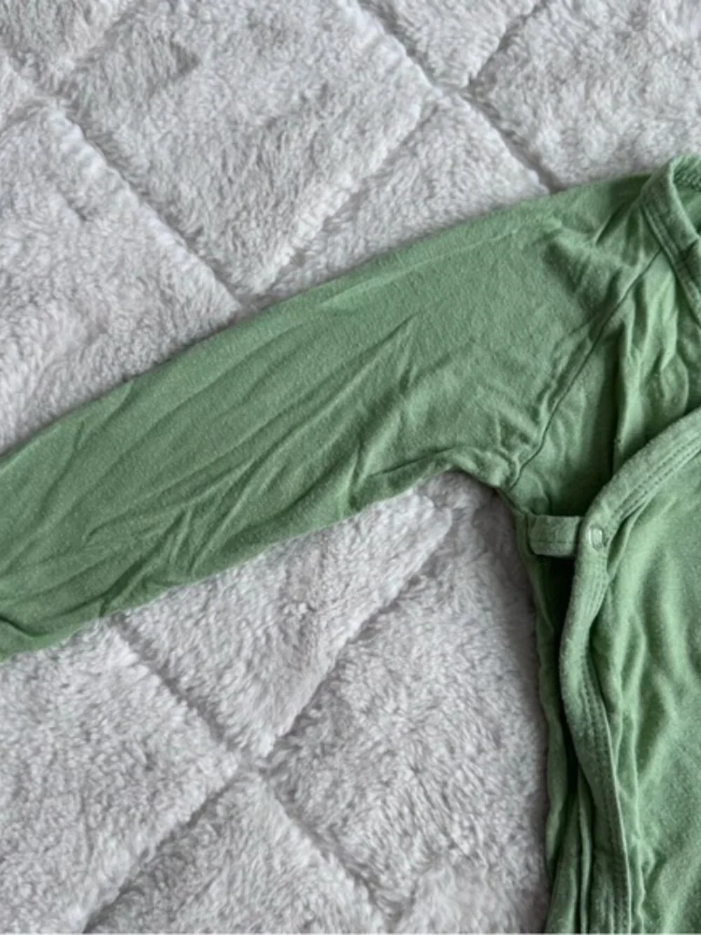 Kate Quinn | Green Solid Long Sleeve Kimono Wrap Bodysuit | Size 6-12 Months